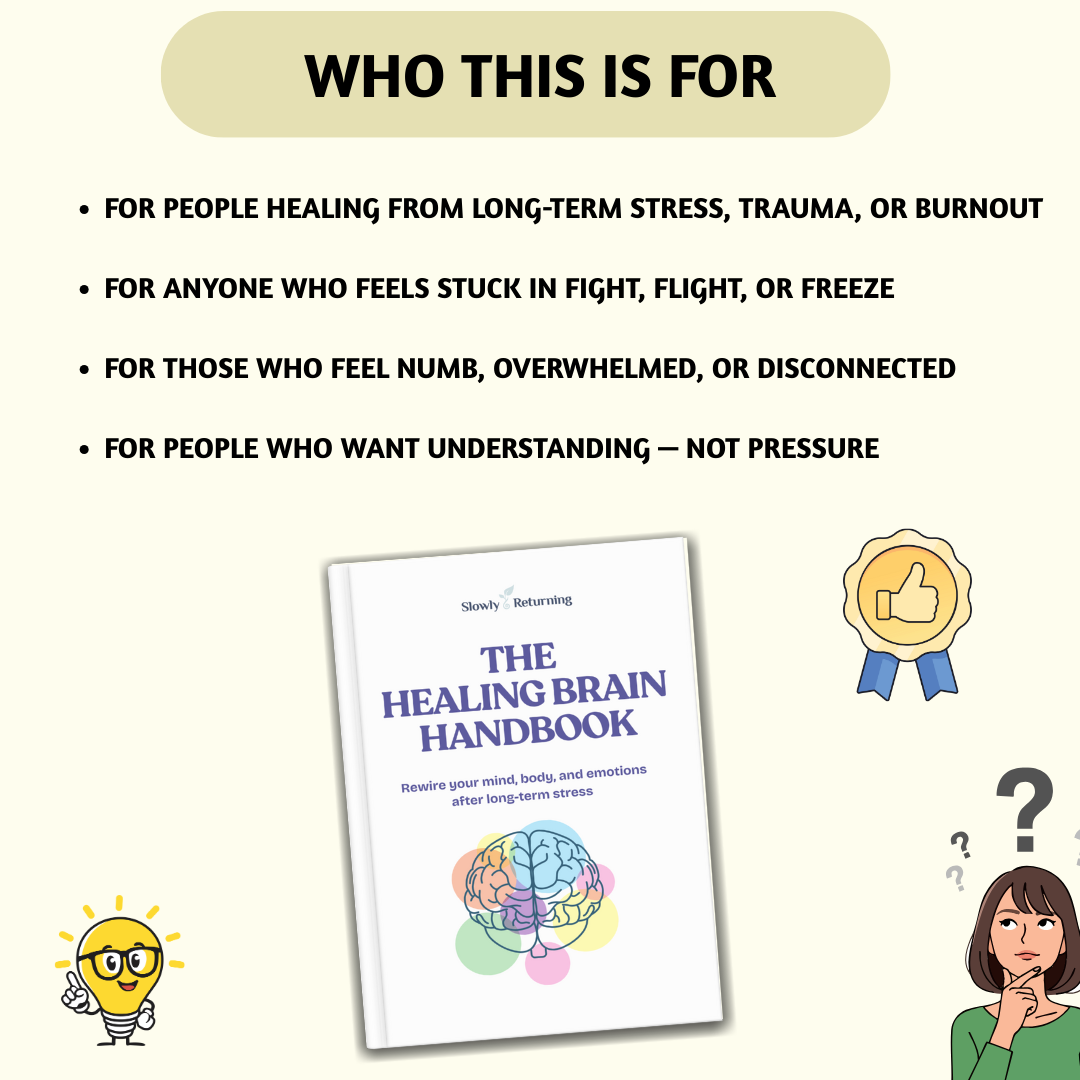 The Healing Brain Handbook - 85+ Pages Designed To Support Real Healing Routines.