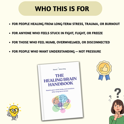 The Healing Brain Handbook - 85+ Pages Designed To Support Real Healing Routines.