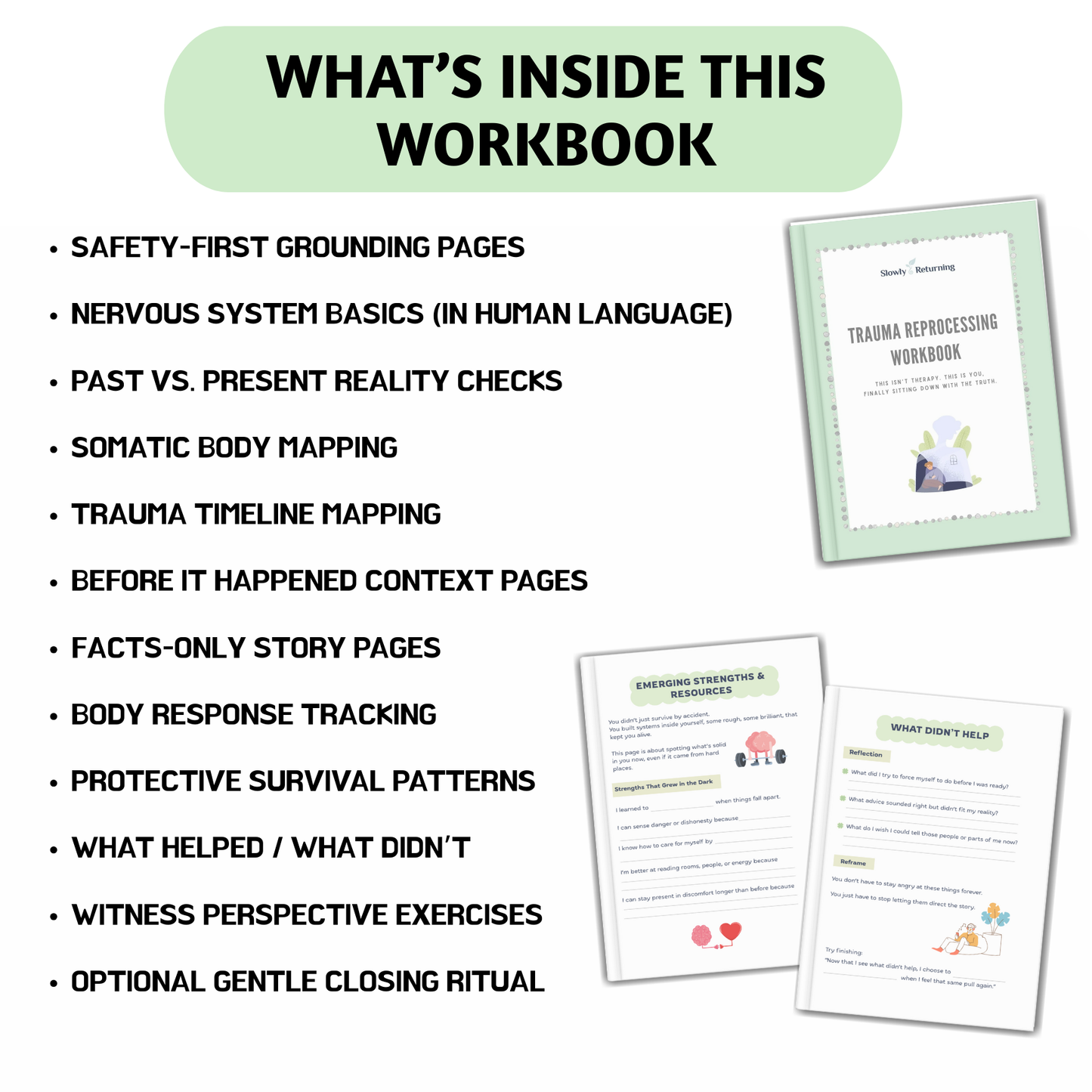 Trauma Reprocessing Workbook - 50+ Pages - Built From Lived Experience