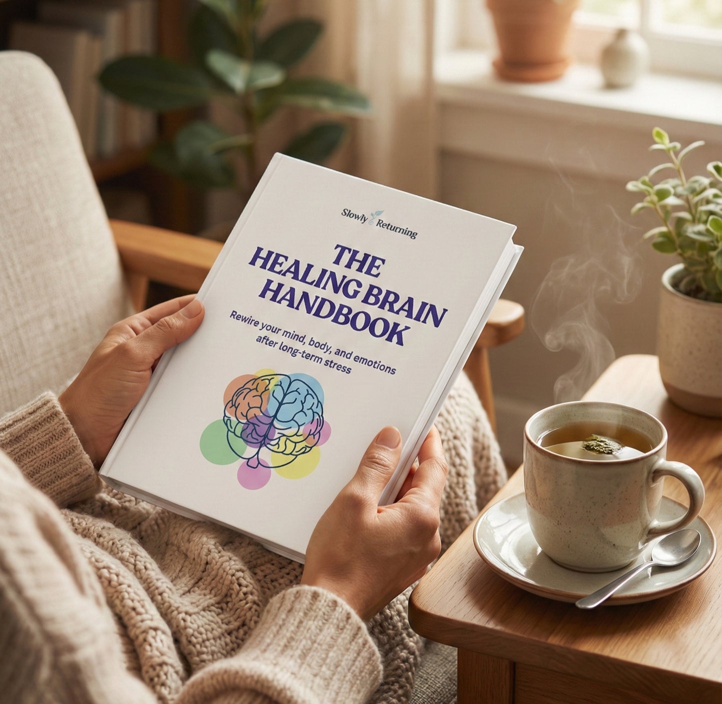 The Healing Brain Handbook - 85+ Pages Designed To Support Real Healing Routines.